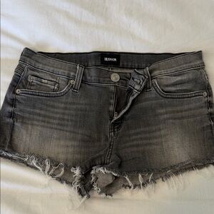 Hudson Jeans Women's Charcoal Denim Shorts, low waisted.